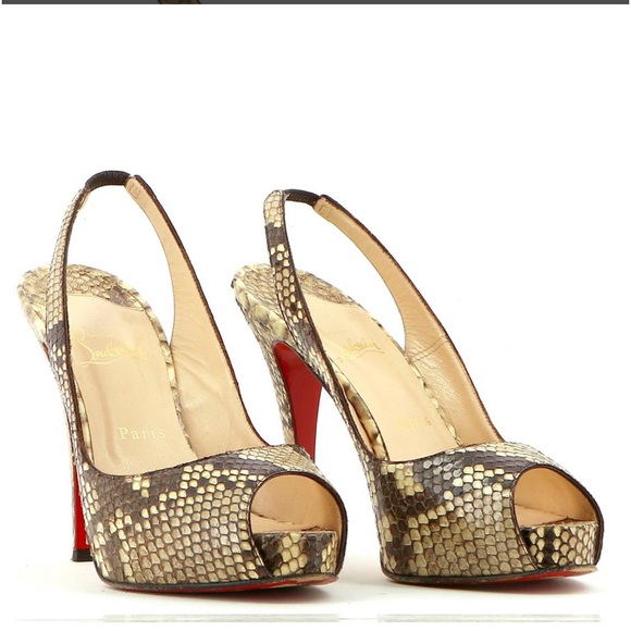 Christian Louboutin Shoes - Christian Louboutin Heels Beige Python
